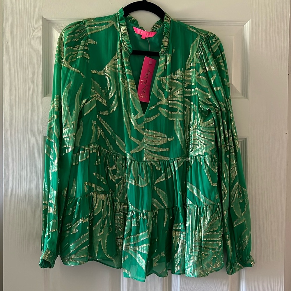 Lilly Pulitzer Sarita Long Sleeve Silk Top